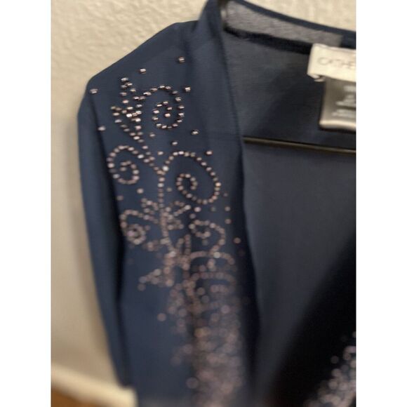 Catheines Plus 18W Navy Blue Open Front Cardigan Jacket - Picture 6 of 7